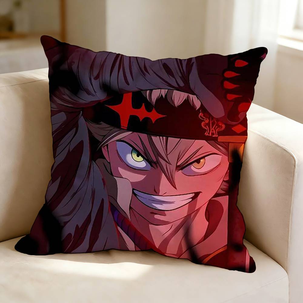 Action-Packed Anime B-Black Clover A-Asta  Pillow Case Square Double-Sided Sofa Cushion Cover Bedroom Bedside Pillow