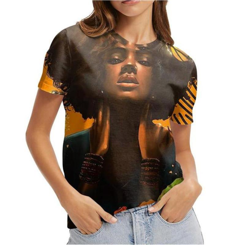 Vielseitige Harajuka Cartoon Mädchen Porträt Druck T-Shirts Damen Pullover Kurzarm Sommer Neu Designer Lässig O-Ausschnitt Weiblich