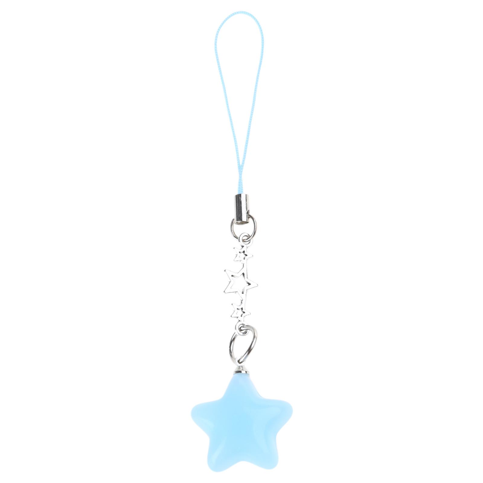 

8 Colors Crystal Beads Five-Pointed Star Hang Tags New Year Jewelry Making Tassels Keyring Pendant for Keychain Crafts синій