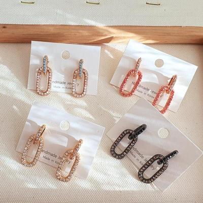 Bukne 4-color Women's Milky Drop Earrings Cubic