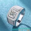 Solid S925 Sterling Silver 1/2ct VVS1 Moissanite Wedding Ring for Men Big Brilliant Diamonds Engagement Fine Jewelry
