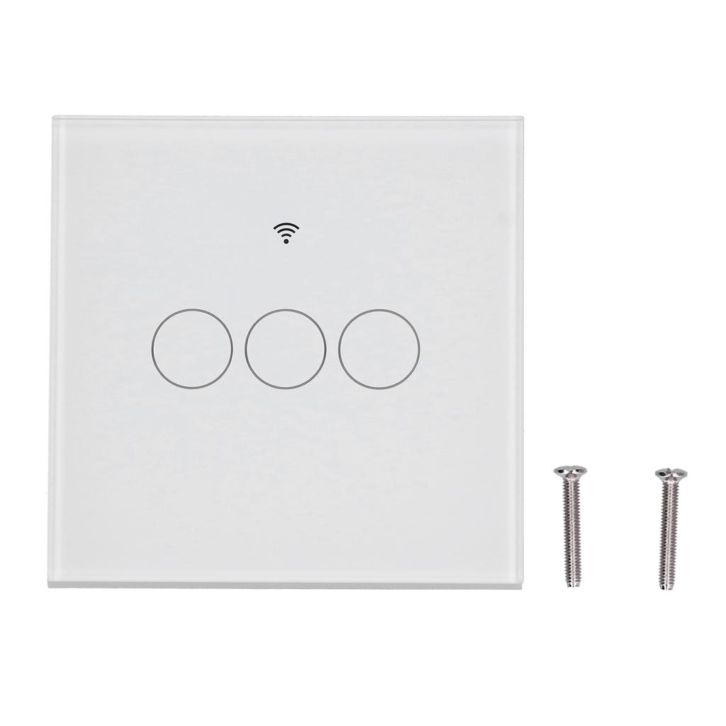 For Tuya Zigbee Light Switch 3‑Gang EU Remote Control Touch Switch 100‑240V 50HZ 60HZ