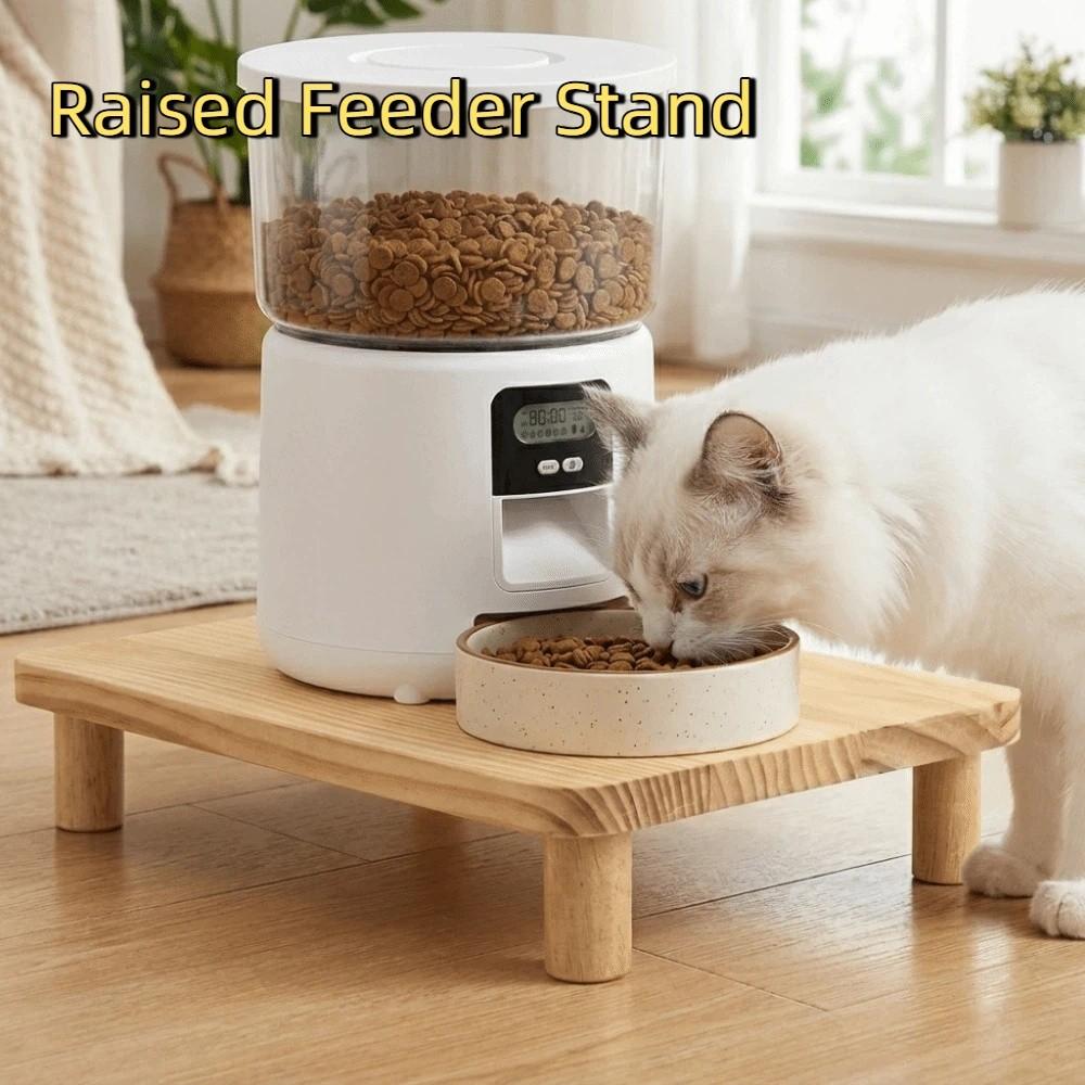 Non-slip Cat Food Dining Table Rack Wooden Raised Cat Bowl Stand Pet Feeder Stand  Home Use