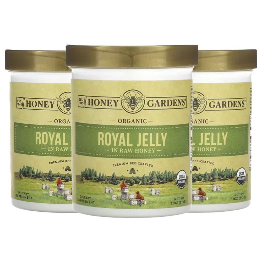 Honey Garden Organic Royal Jelly Unprocessed Honey 312 g 11 oz 3 pcs 312 g