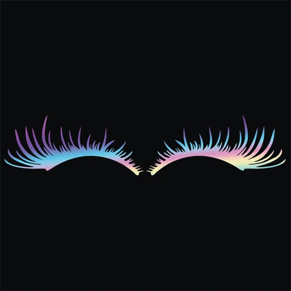 2PCS 3D Charming False Eyelashes Car Stickers Cute Black Lash Sticker Car Headlight Decoraton Creative Funny car Accessories New