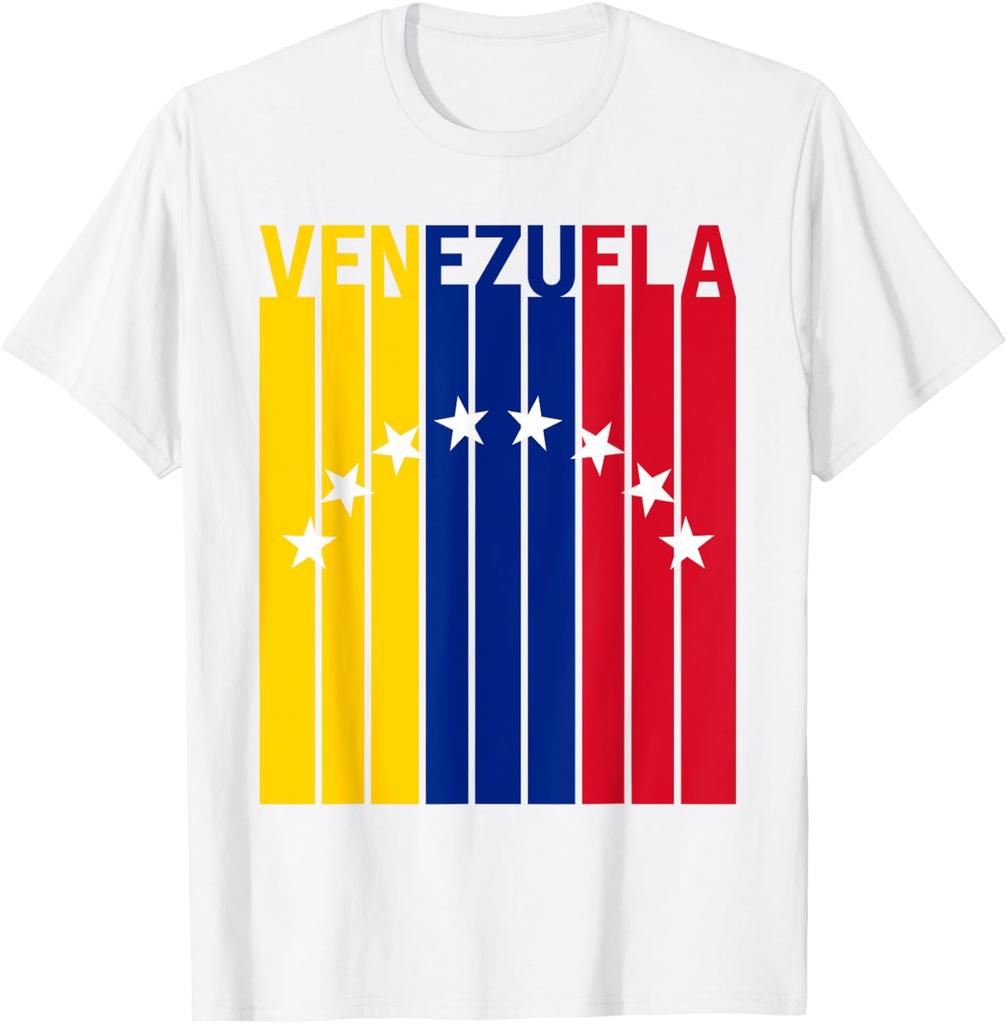 Venezuela Flagge T-Shirt Frau Mann Vintage Mode Lässig Hohe Qualität Baumwolle Bedrucktes T-Shirt Unisex Tee Ropa Hombre Camisetas
