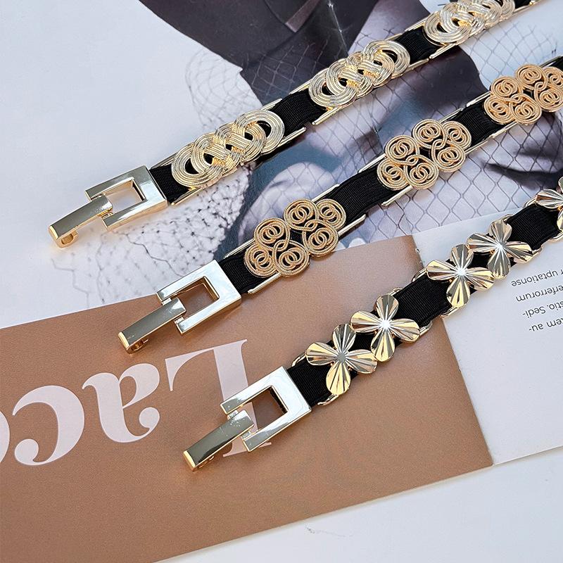 Slim Belt Waist-hugging for Women's Fashionable Simple and Versatile Decoration with Dress Accessories Skirt Summer Elastic Elastic Waist Seal