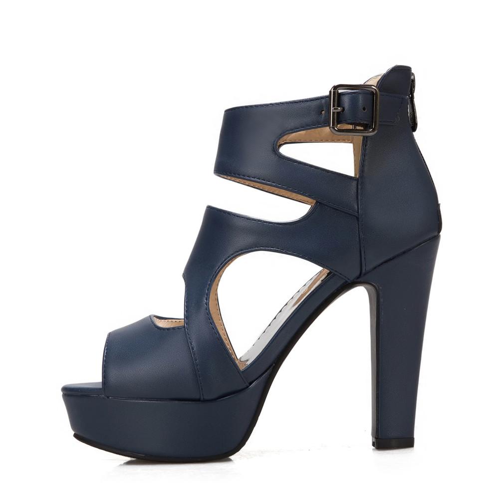 Fashion Summer Sexy Gladiator Women Sandals Designer Peep Toe Hollow Out High Heels Platform Party Ladies Shoes Zipper Sandales Femmes