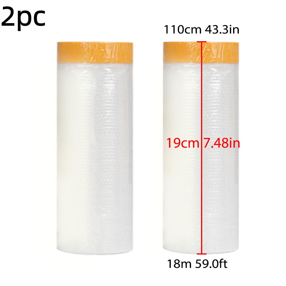 Pre-Taped Masking Film Plastic Sheeting Automotive Washi Tape No Residue Painters Plastic Drop Cloth for Painting