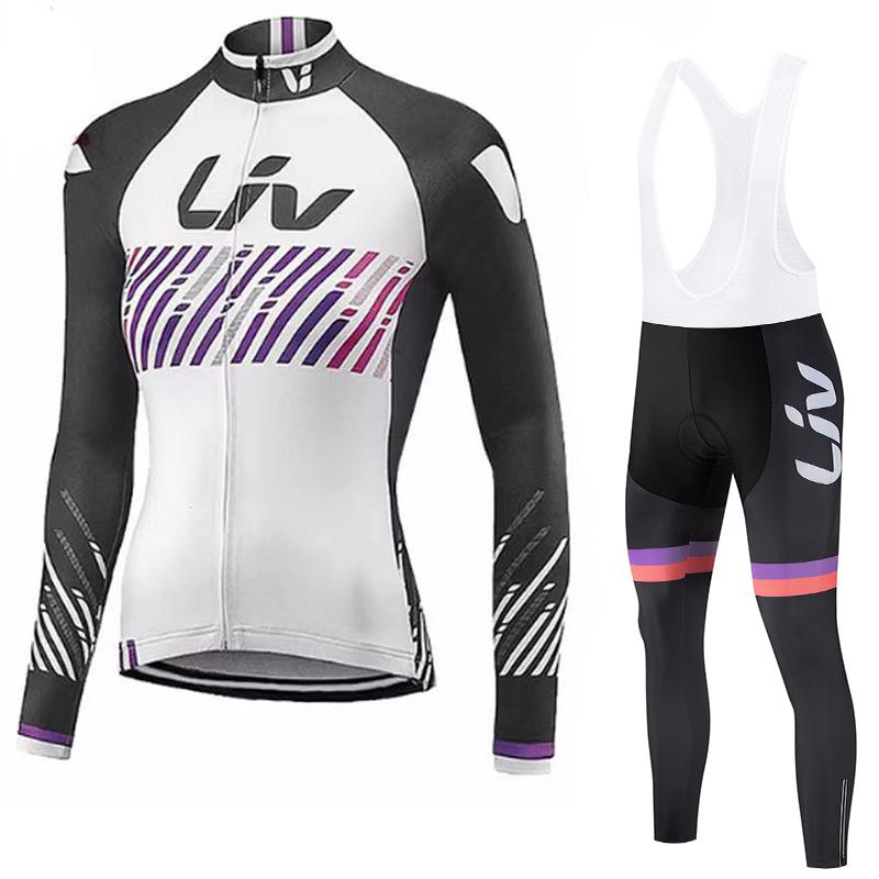 2026 Long Sleeved Cycling Suit Set  Women's Cycling Bib Women's Exclusive Seat Cushion Autumn Winter Cycling Sportswear Set Road Cycling Top