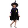 Fantasia de Bruxa Infantil com Chapéu Fantasia de Halloween para Apresentação Cosplay de Menina Fantasia de Festival