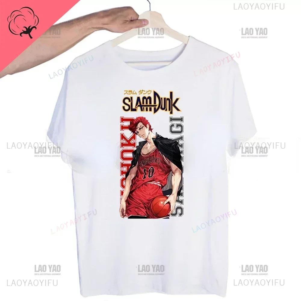Classic Japanese Anime Harajuku SLAM DUNK Tshirt for Men Short Sleeve Man Tops T Shirt for Male White Casual T Shirt Women Tees