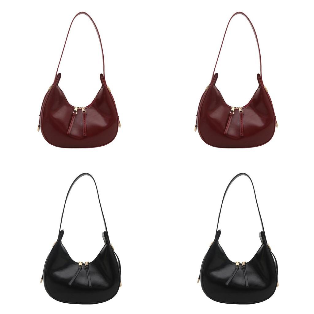 Pu Water Dumpling Shape Crossbody Bag With Zipper Closure For Daily Use
