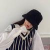 Girl Lamb Plush Autumn and Winter Korean Style Caps Pure Color Caps Lambwool Bucket Hat Female Hats