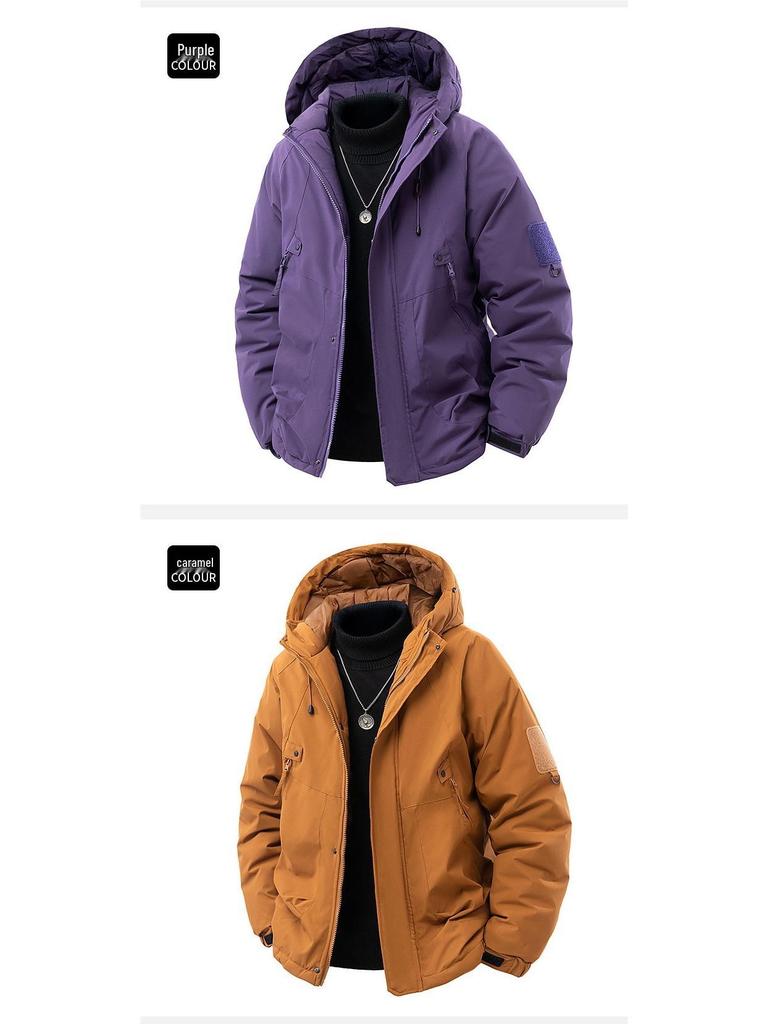 Men's Winter Hooded Cotton Jacket - Trendy, Windproof, Waterproof Casual Workwear