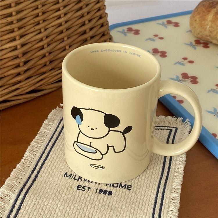 Cute Sweat Puppy Ceramic Cup Couple High-looking Mug Afternoon Tea Coffee Cup Household Tea Drinking Water Cup