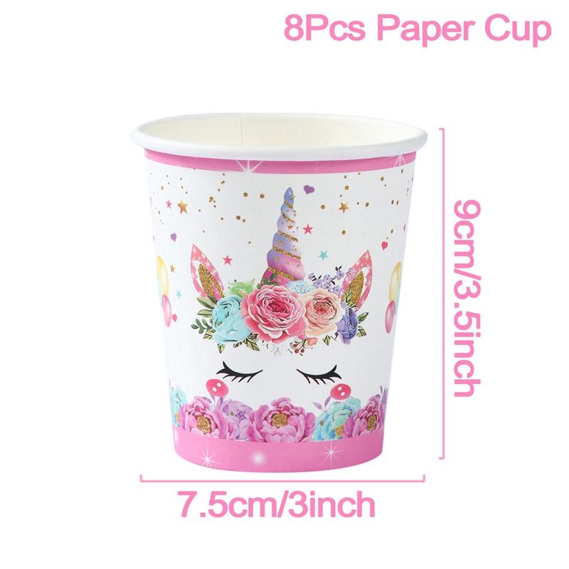 Enhjørningfest Engangsduk Enhjørning Bursdagsfest Dekorasjon Jente Engangsservise Duk Jenter Babyshower
