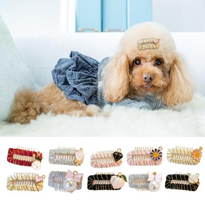 Cute Pet Hairpin Shiny Non-fading Dog Hairpin Handmade BB Hairpin