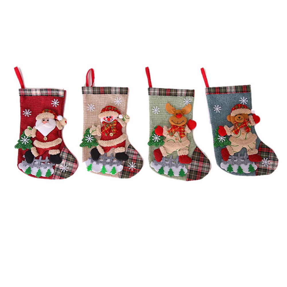 Christmas Stocking Decoration Festive Burlap Christmas Stockings Cozy Holiday Decoration Christmas Socks Christmas Snow Fence