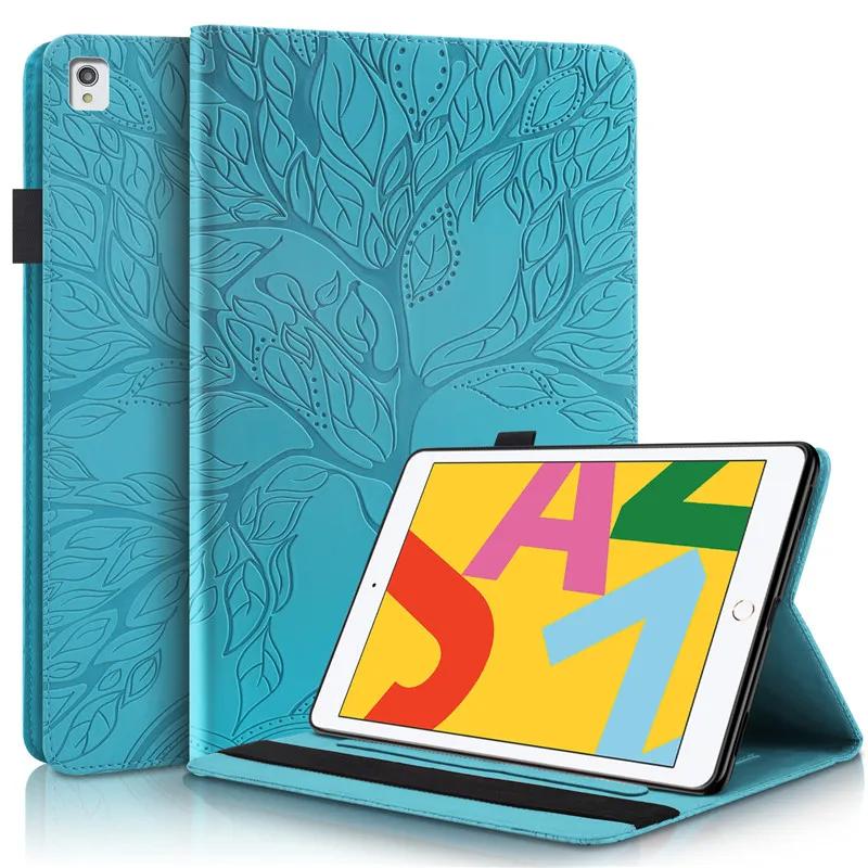 Emboss Tree Leather Flip Case for IPad 10.2 2020 2021 Cover Wallet Tablet Funda for IPad 10 9 8 7 9th 10th 11th Generation Case iPad 10.2 7th Gen.