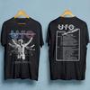 UFO BAND Making Contact 2 Seiten schwarz T-Shirt kurzärmlig Alle Größen JJ4002