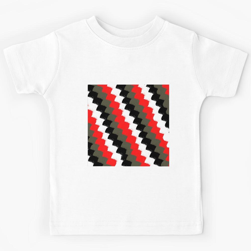 Black Red Pattern Kids T-Shirt 140