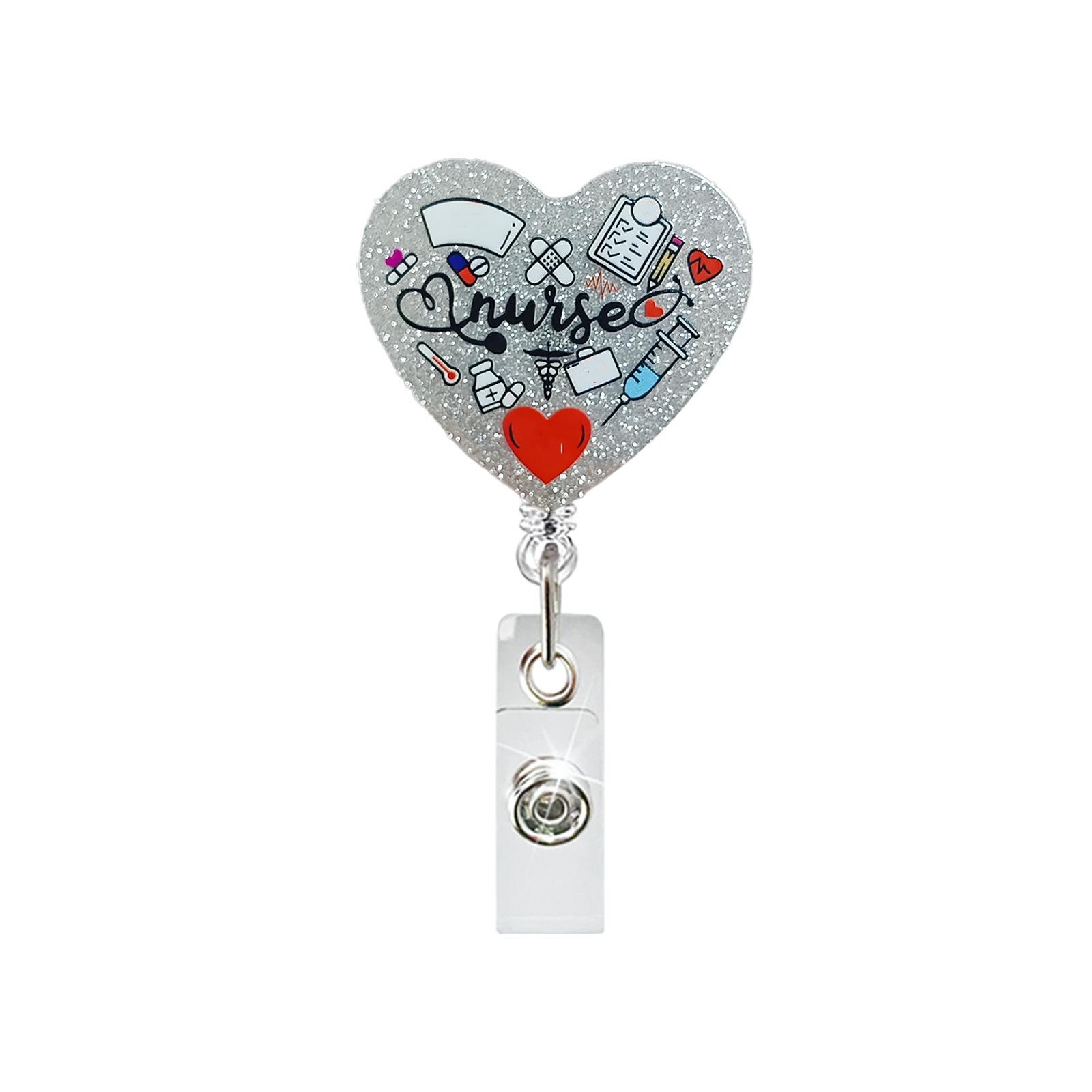 

Alligator Clip Acrylic Badge Name Tag Holder Cute Id Card Holder For Staff Hospital Clinic