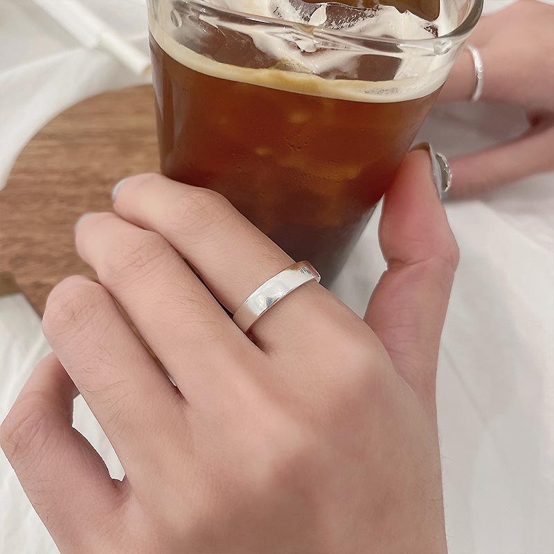 

Минималистичное разомкнутое кольцо из серебра 925 пробы: Элегантный, устойчивый к выцветанию японский и корейский стиль для женщин Adjustable Open