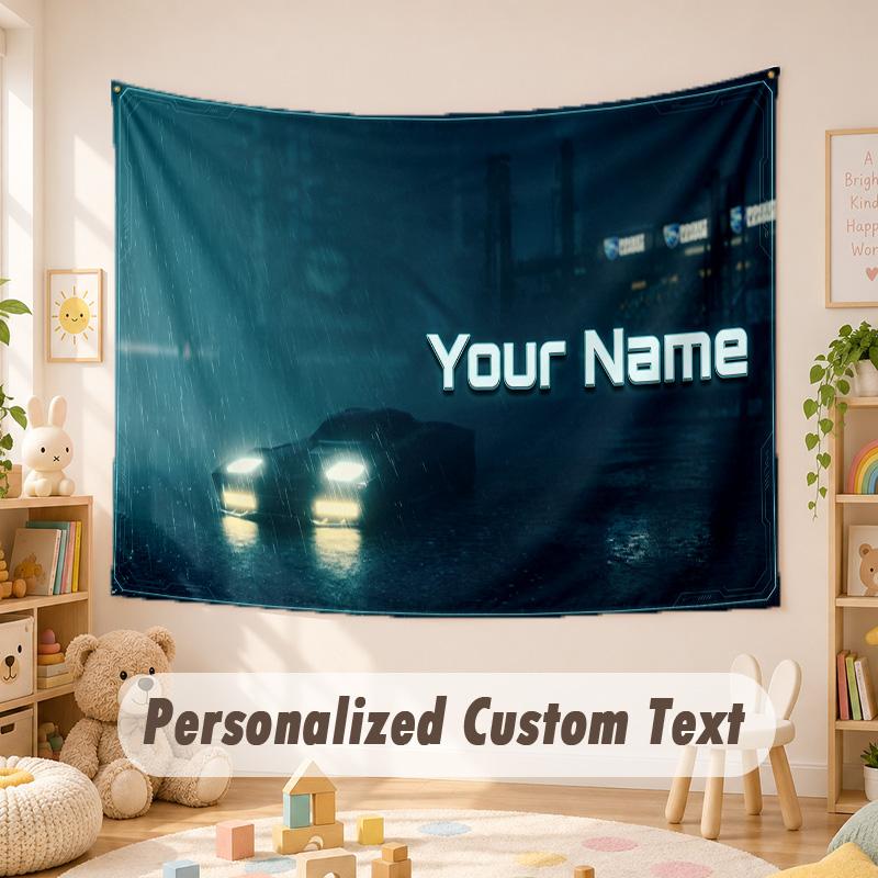 Custom Name Text Tapestry,Rocket League Boho Wall Hanging, Decorative Backdrop Tapestry For Room