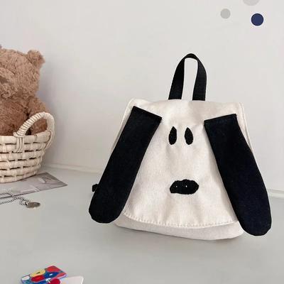 Fashion Baby Contrast Canvas Travel Bag for Boys Girls Kawaii Birthday Gift 2024 New Children's Backpack Cartoon Cute Dog