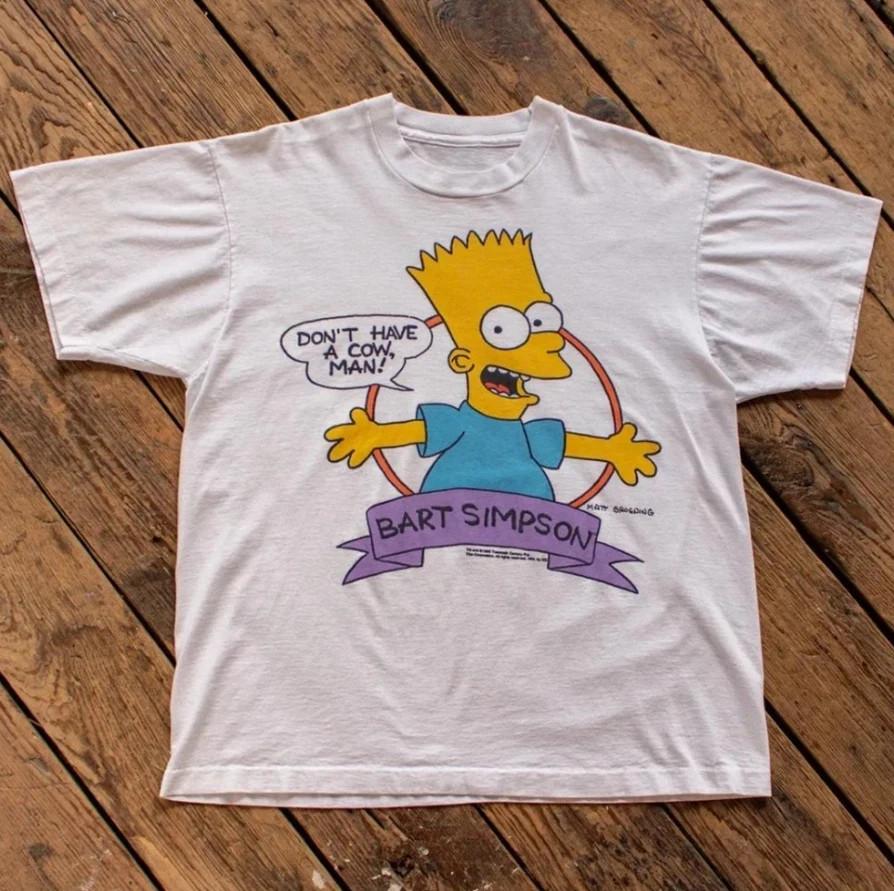 Vintage 1990 Bart Simpsons Dont Have A Cow Unisex T-Shirt L