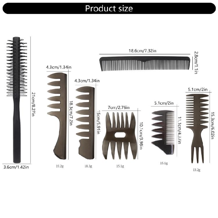 Hair Styling Comb Set Quiff Round Hair Brush,Wide Tooth Comb,Texture Comb for Blow Drying,Grooming and Hairdresser
