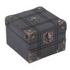 Vintage Wooden Box Retro Antique Decorative Treasure Chest Case Trinket Box with Lock for Storing
