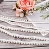 6mm Pearl Bead Tassel, Fringe Lace Edge Trim Ribbon, 10 Yards Vintage Style White Edging Trimmings Fabric Embroidered Applique Sewing Craft