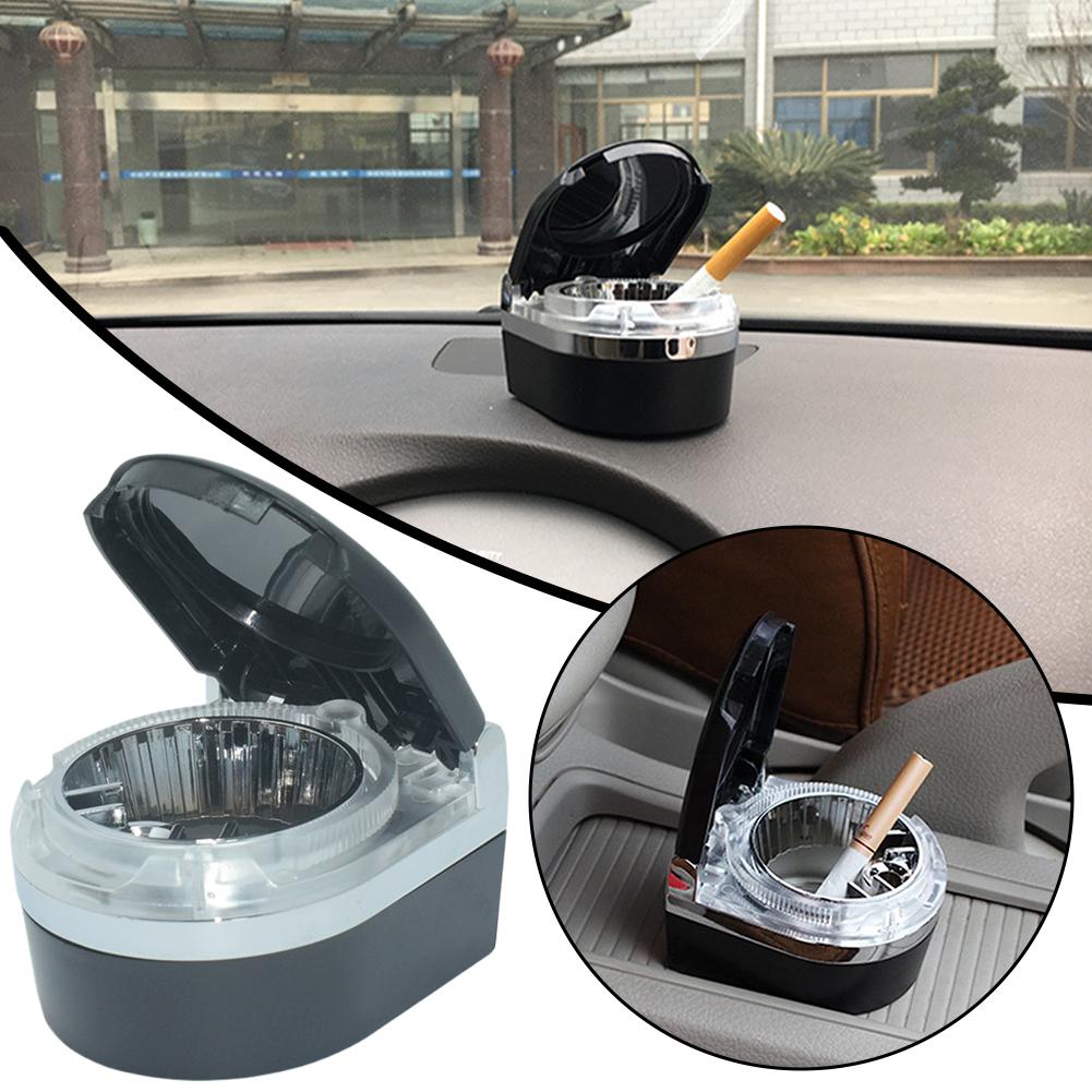 Car Ashtray Universal High-End Feel, With LED Light Iron Inner Liner, Simple And Light Luxury Car Ashtray Car Interior Access