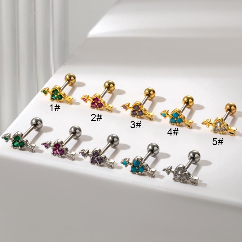 

Henson Stainless Steel Zircon Arrow Heart Cartilage Stud 2