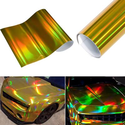 60x152cm Holographic Laser Silver/ Black/Red/Blue Car Motorbike Wrap Sticker Vinyl Sheets Film Decals Color Change Films
