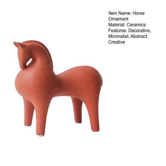Decorazione per la Casa di Animali Contemporanea Statuetta Astratta di Cavallo in Ceramica, Statua Moderna per Ufficio Decorazione con Texture Satinata, Ornamento Scultura Artistica