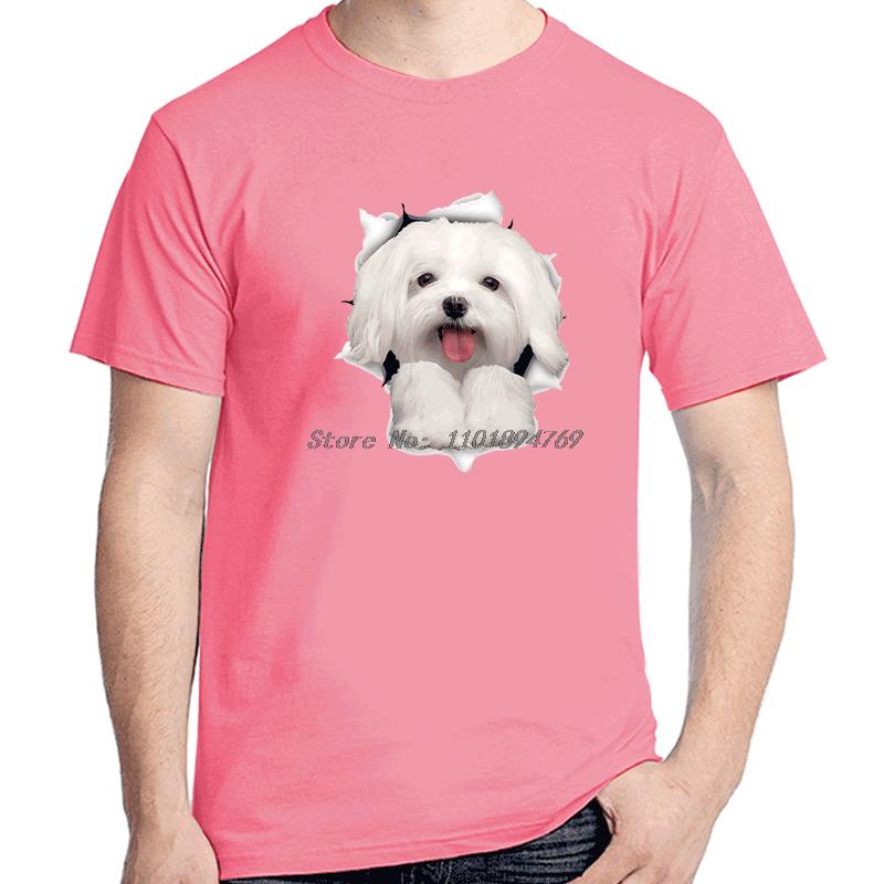 Cute Maltese Dog T Shirts Funny Graphic T Shirts Cotton Summer New Shirts And Tshirts Streetwear Cotton Unisexs Print T Shirt