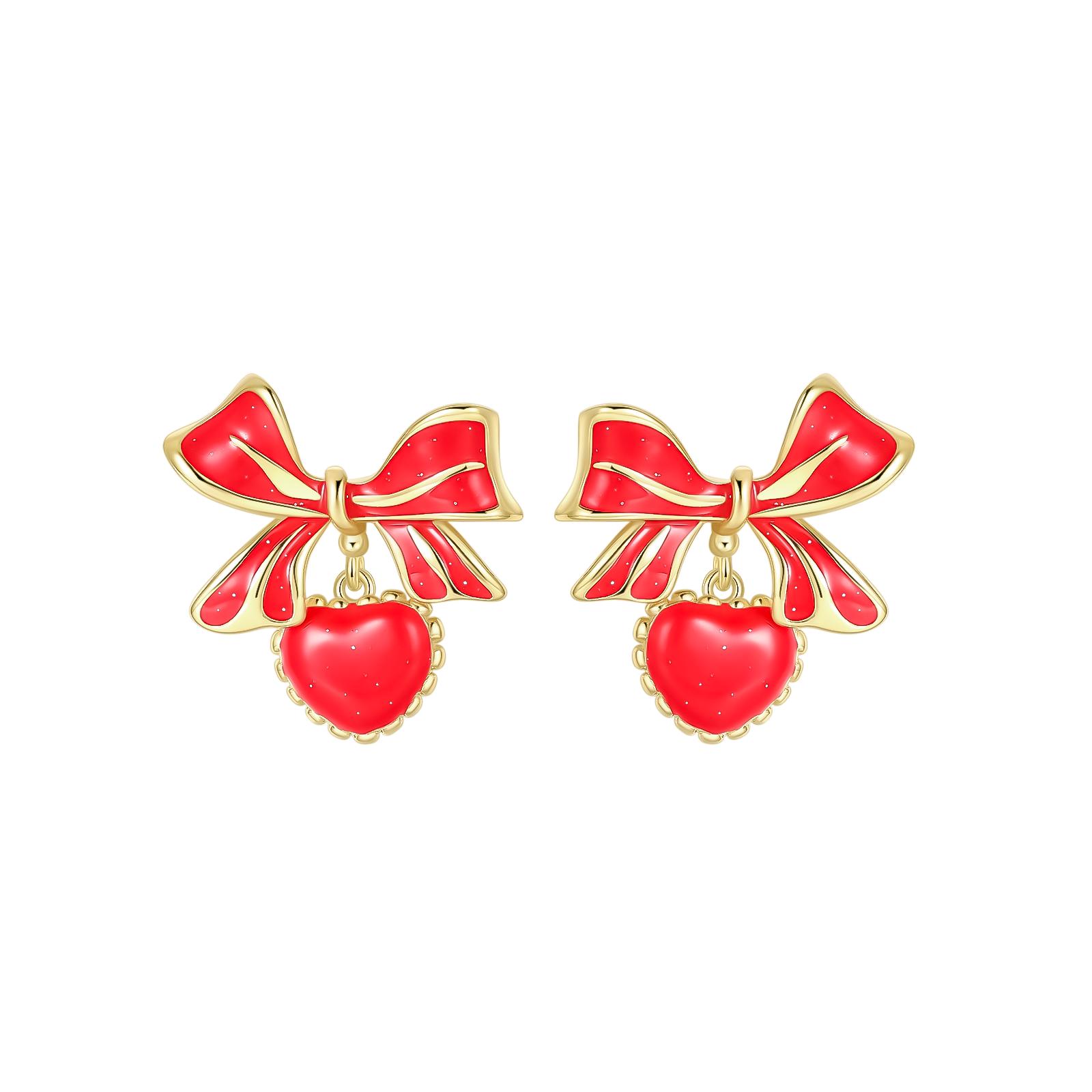 

Brand New Authentic Original Copper Metal Red Charm Bead Components Red Bird Heart Mushroom Bead Components Pendant Bead Components Compatible With