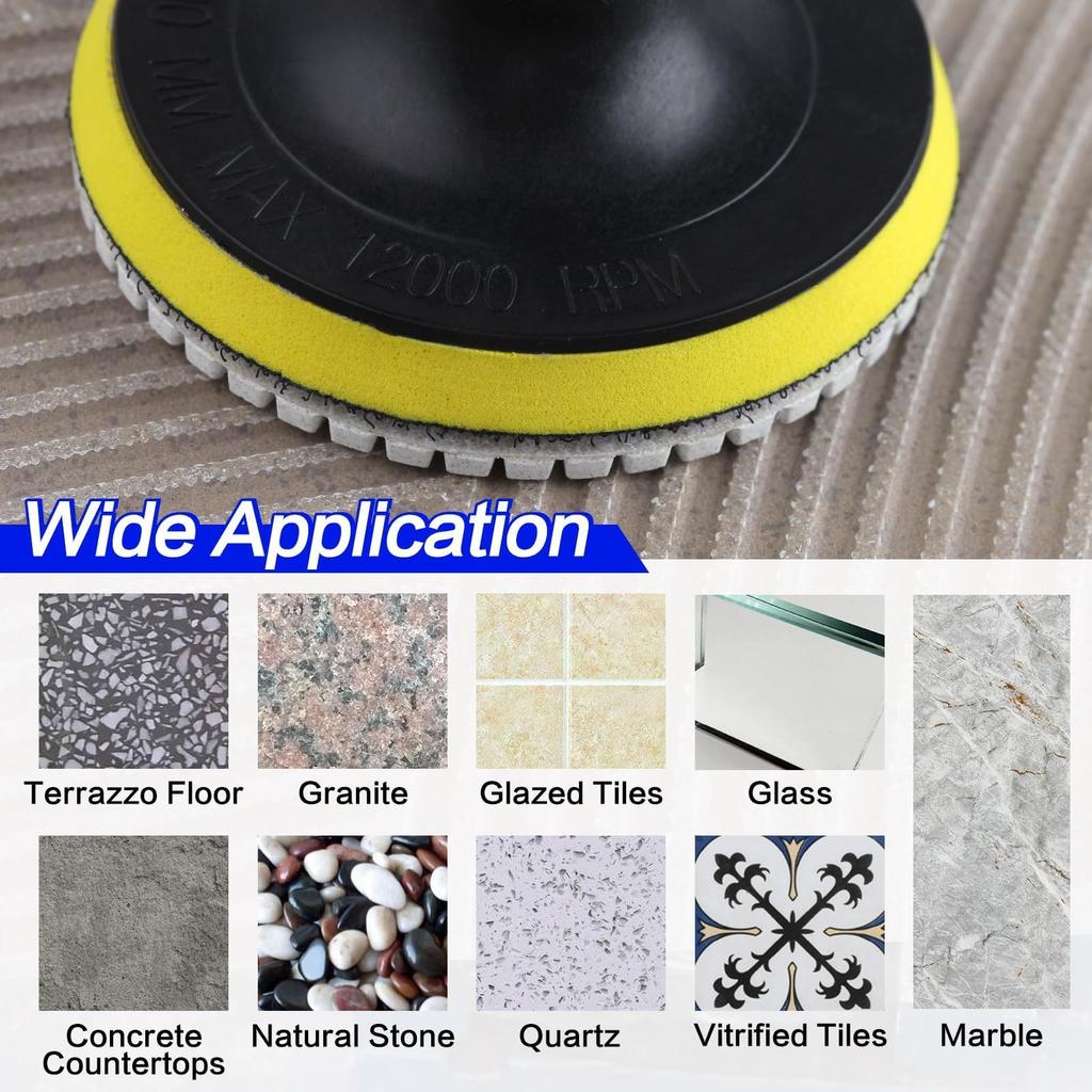 SPEEDWOX Diamond Polishing Pads with Backer Polishing Pad Stone Trimming and Polishing Diamond Polishing Stone Polishing Pads for Polishing High