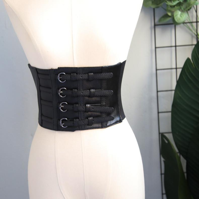 Womens Waist Cincher Belt With Punk Inspired Design And Single Loop For Casual Wear