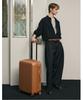 DAKS MEN'S ACCESSORIES Brown Solid Color Polycarbonate Hard Suitcase_Dbba6E520W2