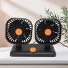 Car Fan Dual Head USB Fan Quiet 12V 24V Portable Auto Cooling Fan for Vehicles Home Bedroom Use