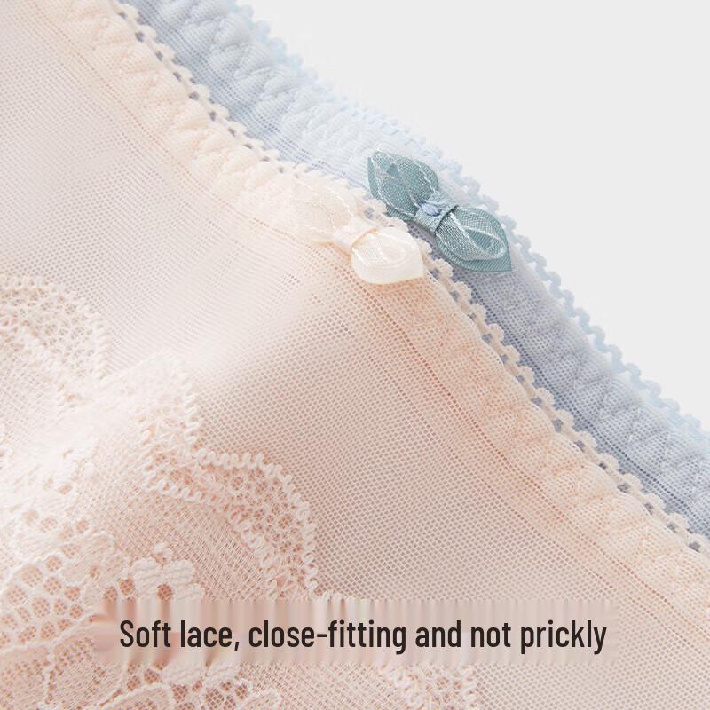 Heilan Home Women's Ice Silk Lace Mid-Waist Briefs 3-Pack