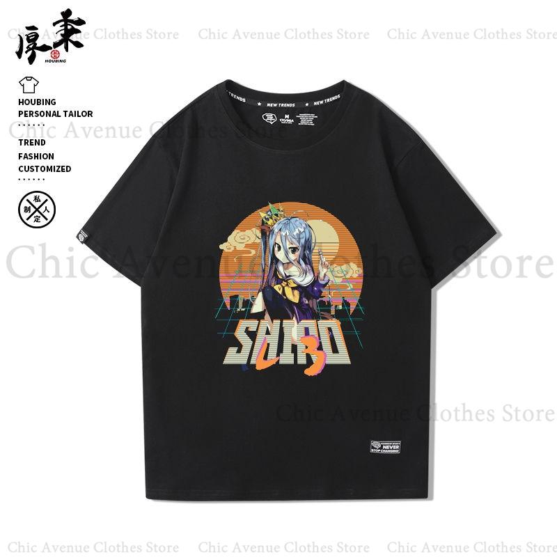 Anime NO GAME NO LIFE Series Print Tshirt for Unisex Women Cotton Tshirt Summer Tops Short Sleeve Tee Daily Clothes Casual T Shirt