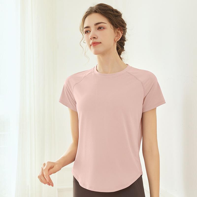 Fitness Running Quick Drying T-Shirt Loose Sports Suit Women's Spring Yoga Suit Top Mesh Breathable Short Sleeves