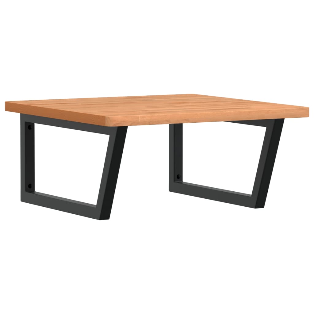 Vidaxl Wall Shelf Under Sink, Steel and Solid Beech Wood
