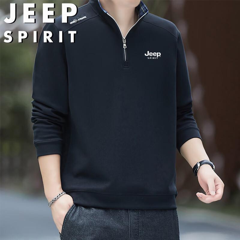 JEEP SPIRIT Men's Half-Zip Pullover Sweatshirt