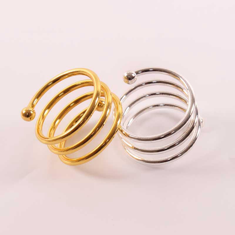 6pcs Gold & Silver Napkin Rings Wedding Serviette Ring Alloy Table Napkin Holder Dinning Table Decoration Aro Servilleta Dorado